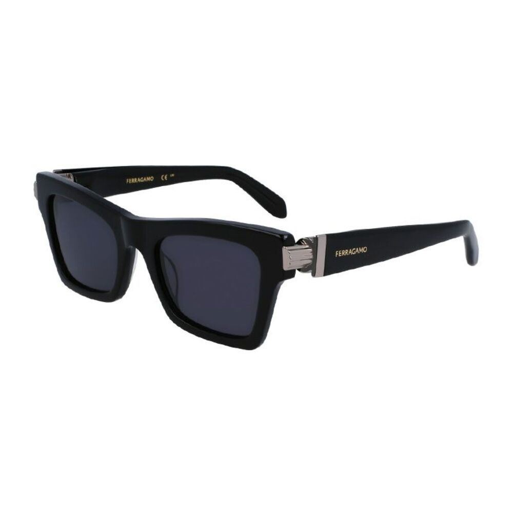 Salvatore Ferragamo Sunglasses Cat Eye Full Rim, Black Frame and Grey Lens